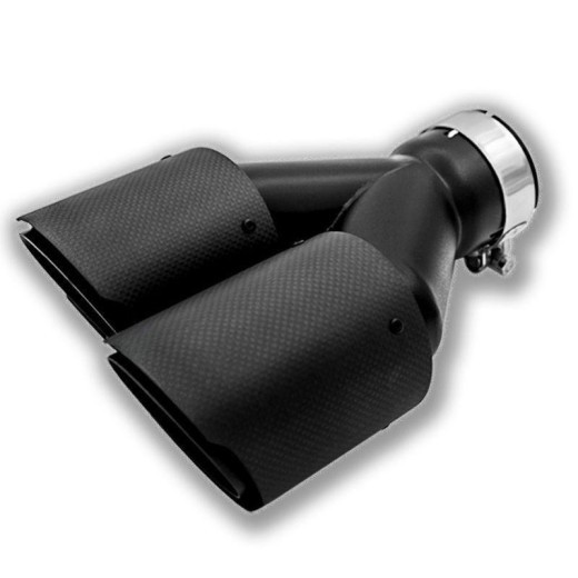 Black One Out Of Two Tail Nozzle Car Modification Silencer Double Outlet Exhaust Pipe