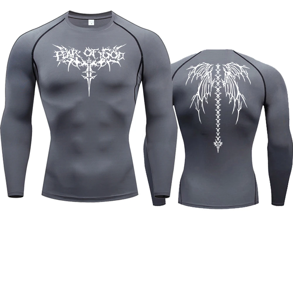 Color: Yellow, Size: XXL - Men's Compression Shirt Anime Print Gym Sport Quick Dry Gym TShirts Fitness Athletic Undershirts Elasticity Tops Tee Summer Male