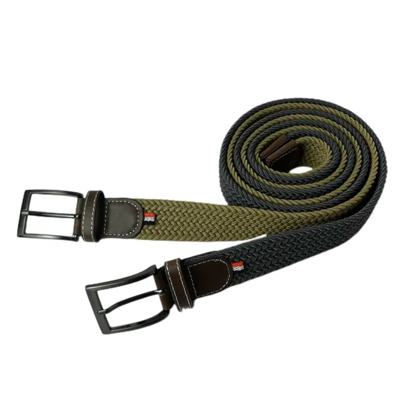 Color: GRAY, Belt Length: 100cm, Ships From: CHINA - Stretch Canvas Leather Belts for Men Female Casual Knitted Woven Military Tactical Strap Male Elastic Belt for Pants Jeans 3.5