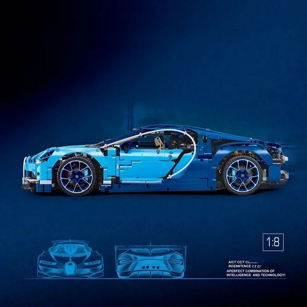 Color: DARK GRAY, Size: 4XL - 3599PCS Super Racing Car High-Tech Buga 1:8 Model Building Blocks 42083 Bricks Kids Toy Children Adults Christmas Birthday Gifts