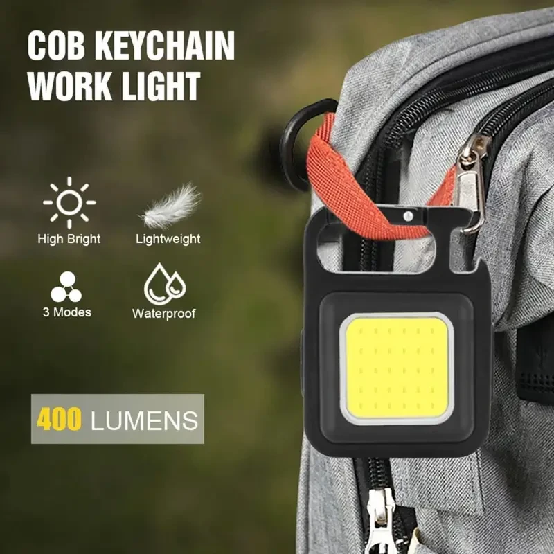 Multifunctional Mini COB Keychain Flashlight