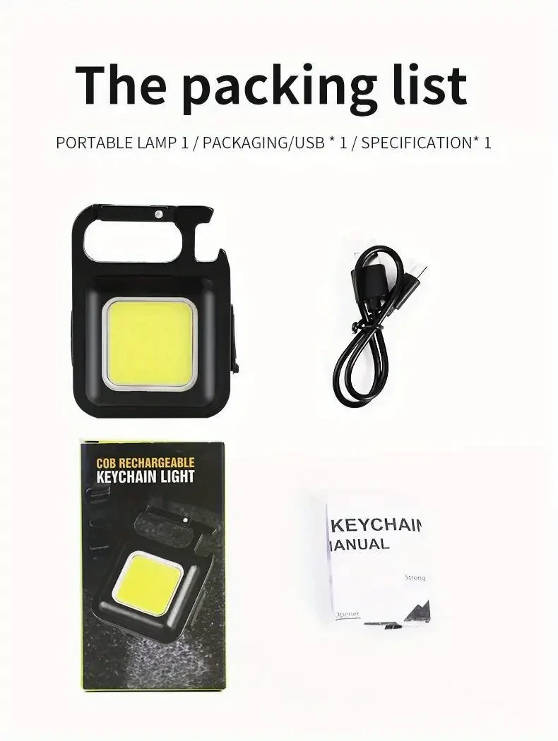 Multifunctional Mini COB Keychain Flashlight