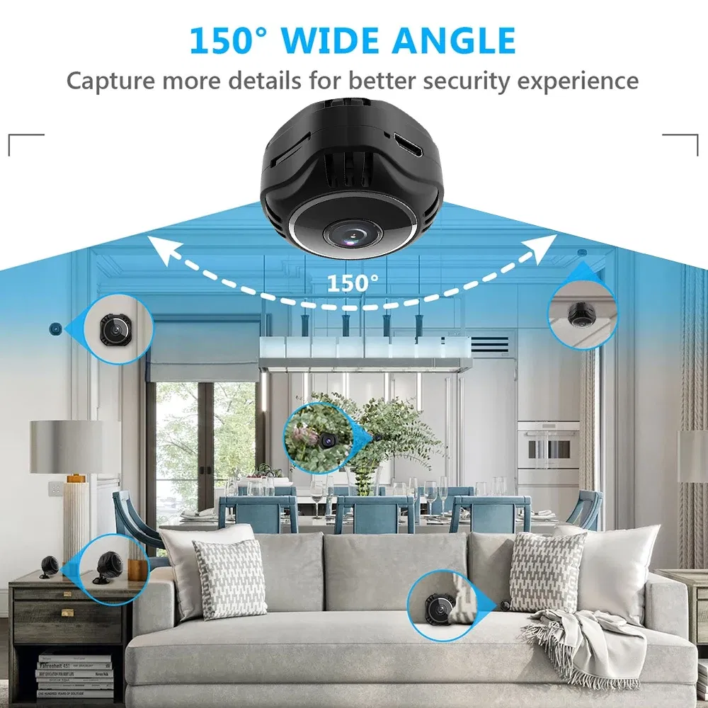 Sensor Size: 1/4" - X5S 1080P IP Camera Voice Recorder Remote Control Wireless Security Video Camcorders Night Vision Mini Security Wifi Camera