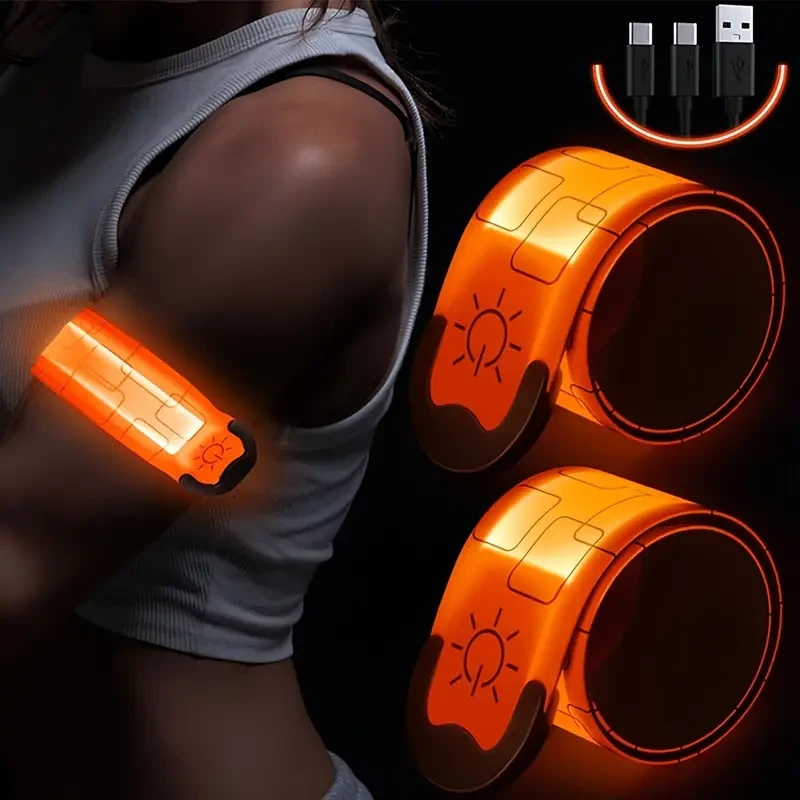 Rechargeable LED Armband for Running and Walking at Night (2 Pack)