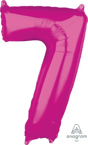 Numeral 7 Balloon Mid-Size Shape Pink