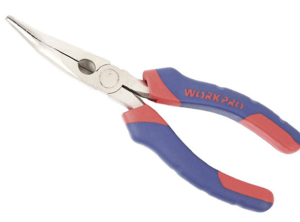 Double color sleeve handle curved nose pliers