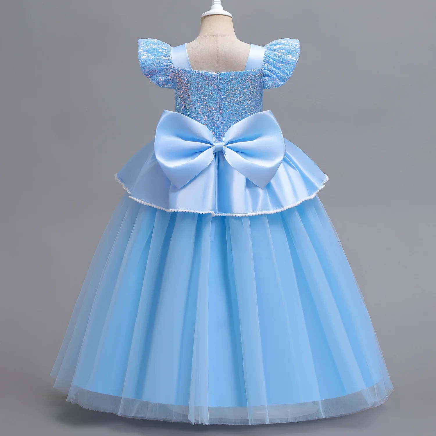 Kid Size: 2T, Color: Chocolate - Disney Deluxe Elegant Cinderella Princess Ball Gown Fancy Birthday Cinderella Party Dress Vestidos Costume Play Carnival Apparel