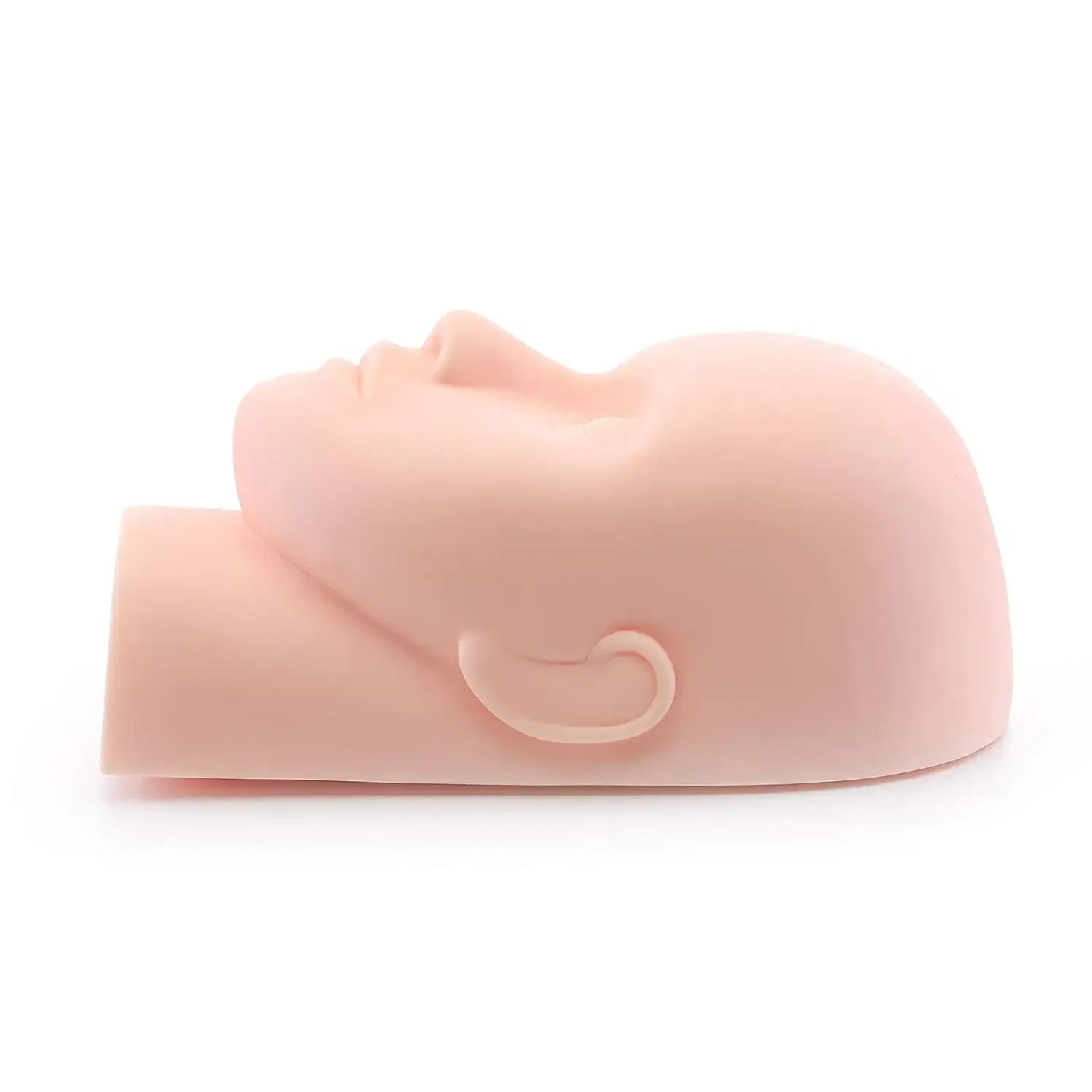 Color: Ivory - 1/4Pack Practice Training Head Rubber Cosmetology Mannequin Doll Face Head For Eyelashes Makeup Massage Practice