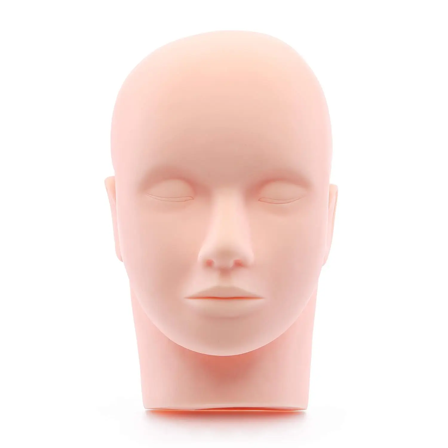 Color: Ivory - 1/4Pack Practice Training Head Rubber Cosmetology Mannequin Doll Face Head For Eyelashes Makeup Massage Practice