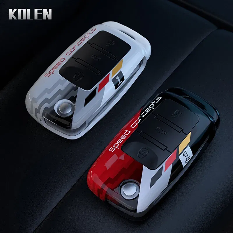 Color Name: Gold - ABS Car Folding Key Case Cover Shell For Volkswagen VW Polo Golf Passat Beetle Caddy Tiguan Skoda Octavia Kodiaq Seat Leon Altea