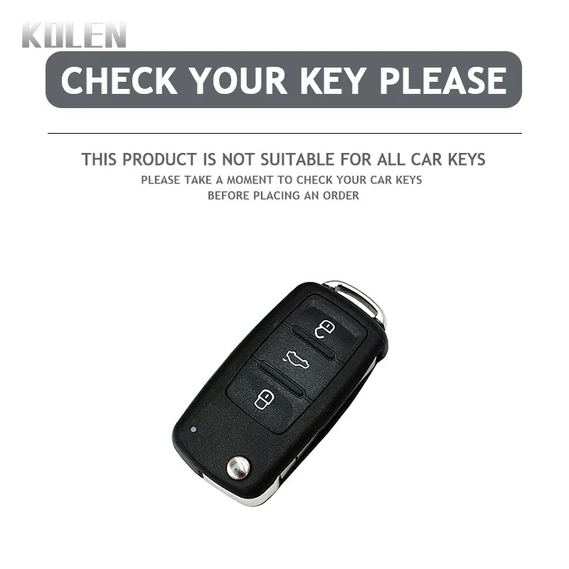 Color Name: Gold - ABS Car Folding Key Case Cover Shell For Volkswagen VW Polo Golf Passat Beetle Caddy Tiguan Skoda Octavia Kodiaq Seat Leon Altea