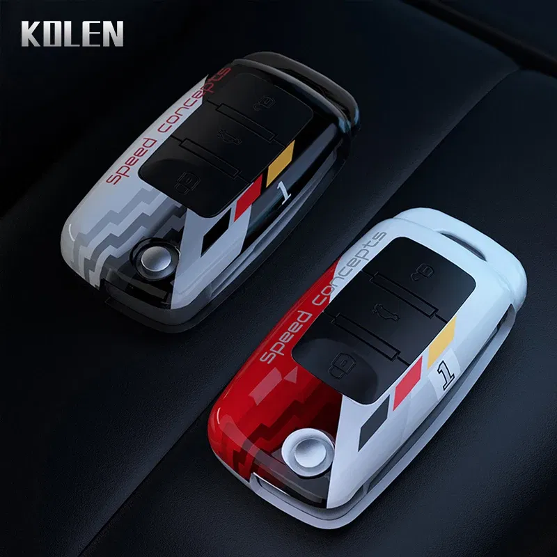 Color Name: Gold - ABS Car Folding Key Case Cover Shell For Volkswagen VW Polo Golf Passat Beetle Caddy Tiguan Skoda Octavia Kodiaq Seat Leon Altea
