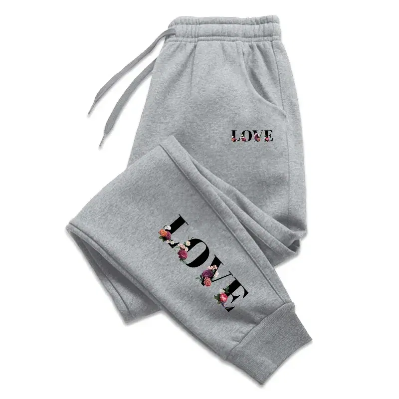 Color: army green, Size: L - Womens Tracksuit Trousers New LOVE Letter Print Street Luxury Sweatpants Daily Casual Simplicity Versatile Jogging Sport Pants