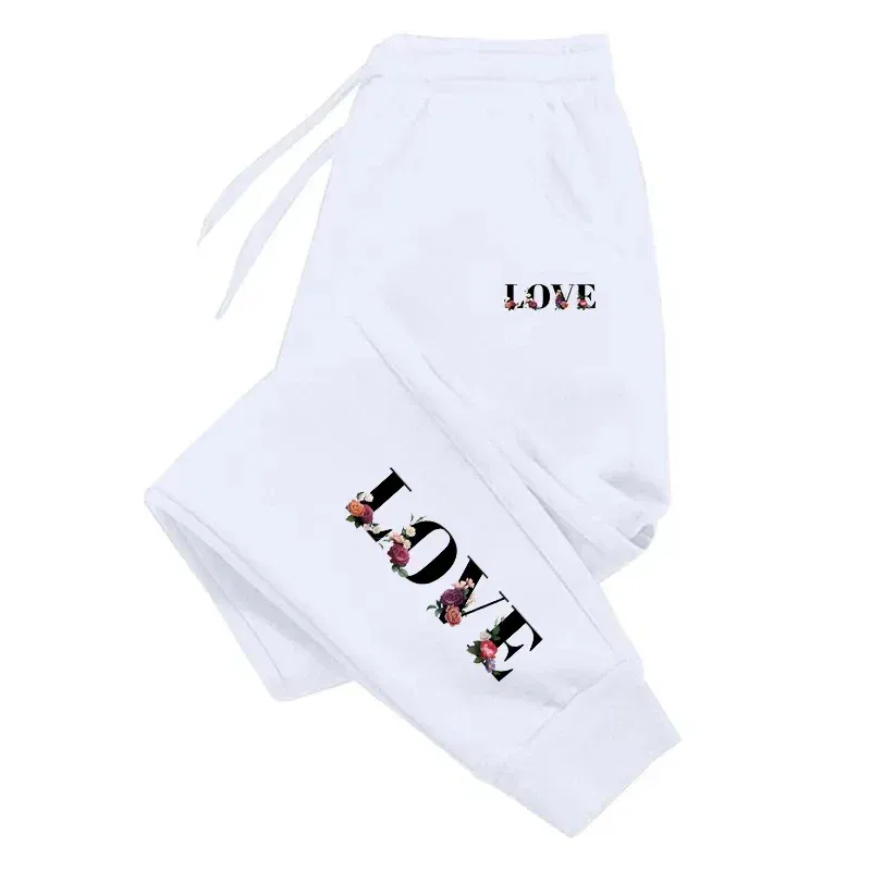 Color: army green, Size: L - Womens Tracksuit Trousers New LOVE Letter Print Street Luxury Sweatpants Daily Casual Simplicity Versatile Jogging Sport Pants