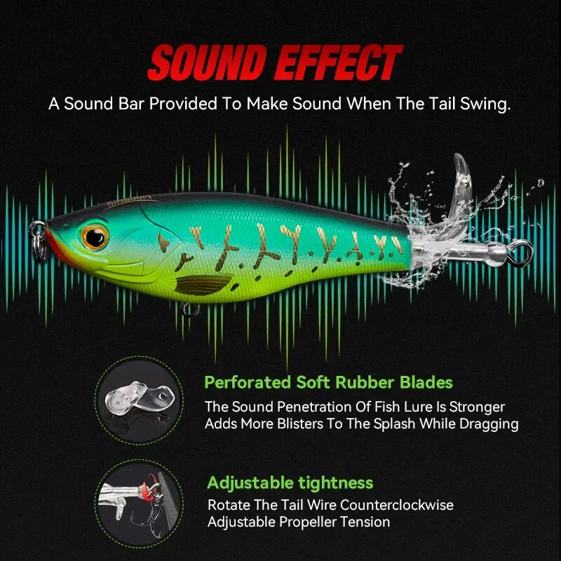 Size: 150mm, Color: Rose - Kingdom Topwater Propeller Pencil Bait Popper Whopper Plopper 90mm 11g 110mm 17g Artificial Wobblers For Bass Pike Hard Lures