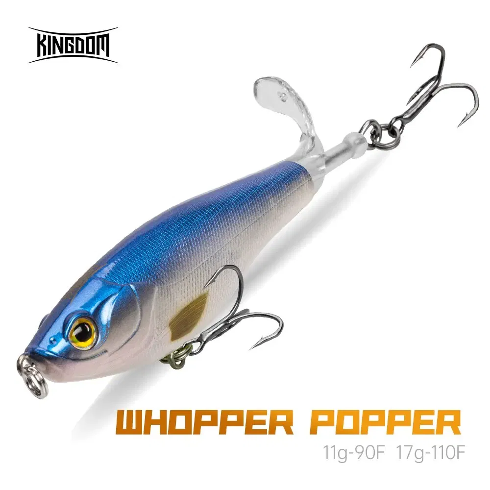 Size: 150mm, Color: Rose - Kingdom Topwater Propeller Pencil Bait Popper Whopper Plopper 90mm 11g 110mm 17g Artificial Wobblers For Bass Pike Hard Lures