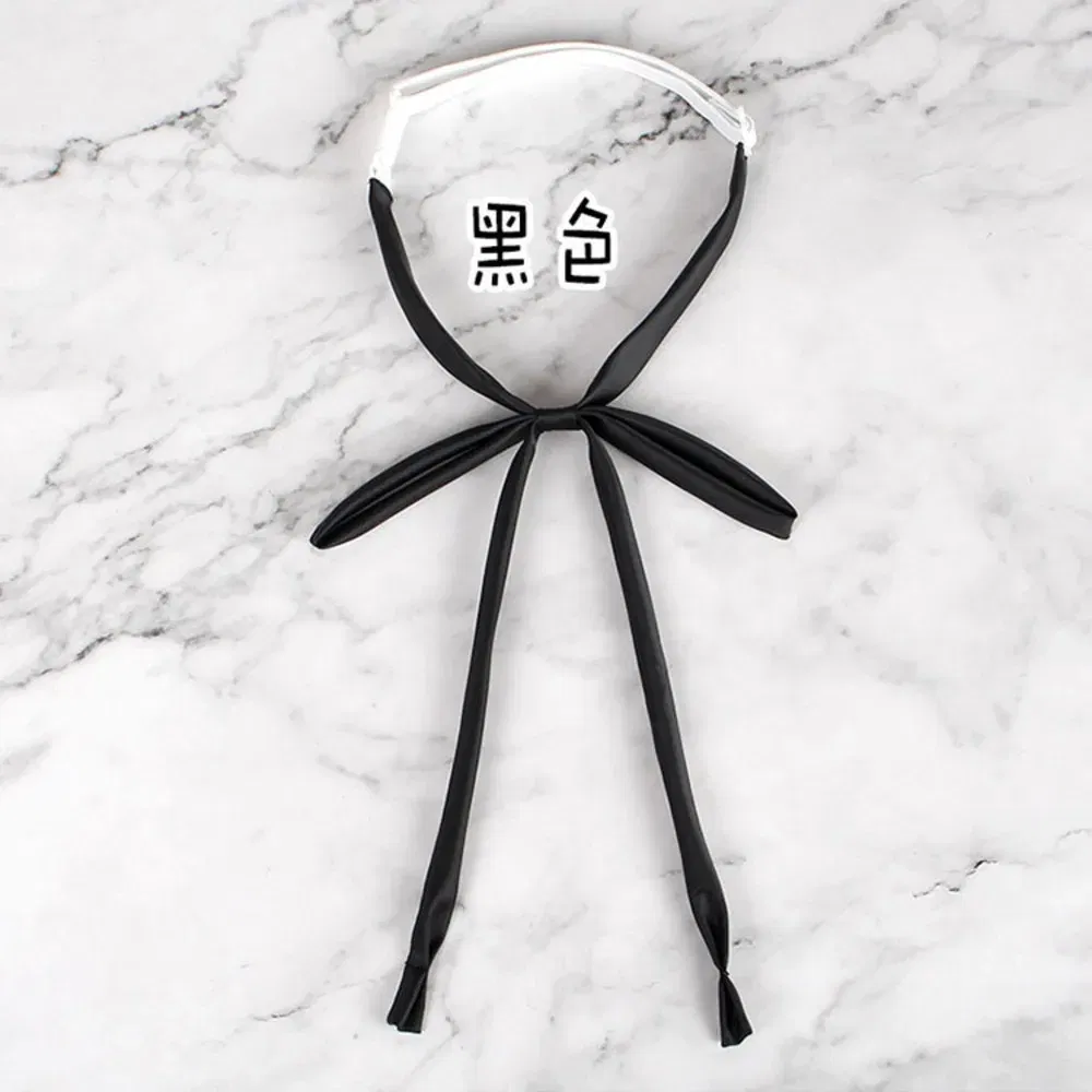 Color: GRAY - JK Style Uniform Collar Bowties Female Student College Shirt Neck Ties Solid Color Red Black Bowknot Elegant Daily Neckwear Gift