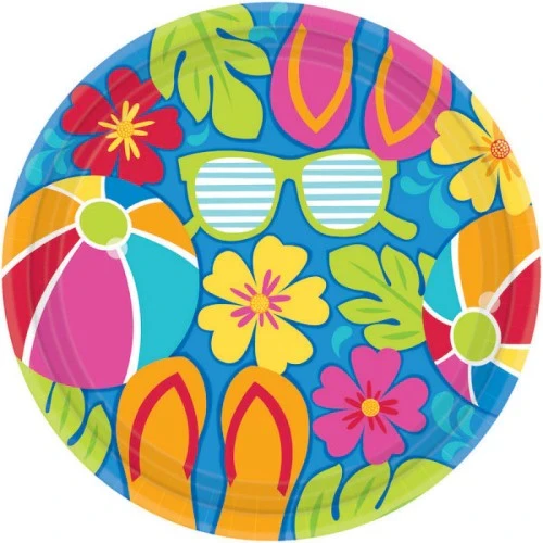 Round Plates - Summer Splash Mid Count (Pack of 18)