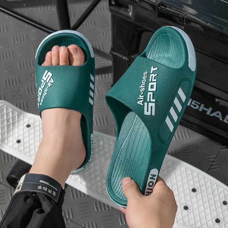 Color: Brown, Shoe Size: 4 - Fashion Men's Slippers PVC Soft Sole Non-slip Slides Casual Outdoor Beach Flip Flops Home Bathroom Couples Slippers New Sandal