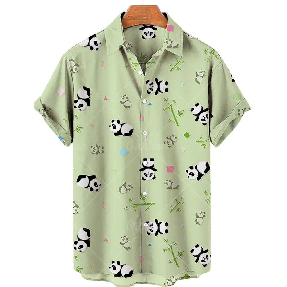 Color: Dark Grey, Size: M - Duck 3d Print Shirts Men Fashion Hawaiian Shirt Short Sleeve Casual Beach Shirts Boys Single-Breasted Blouse Men's Clothing
