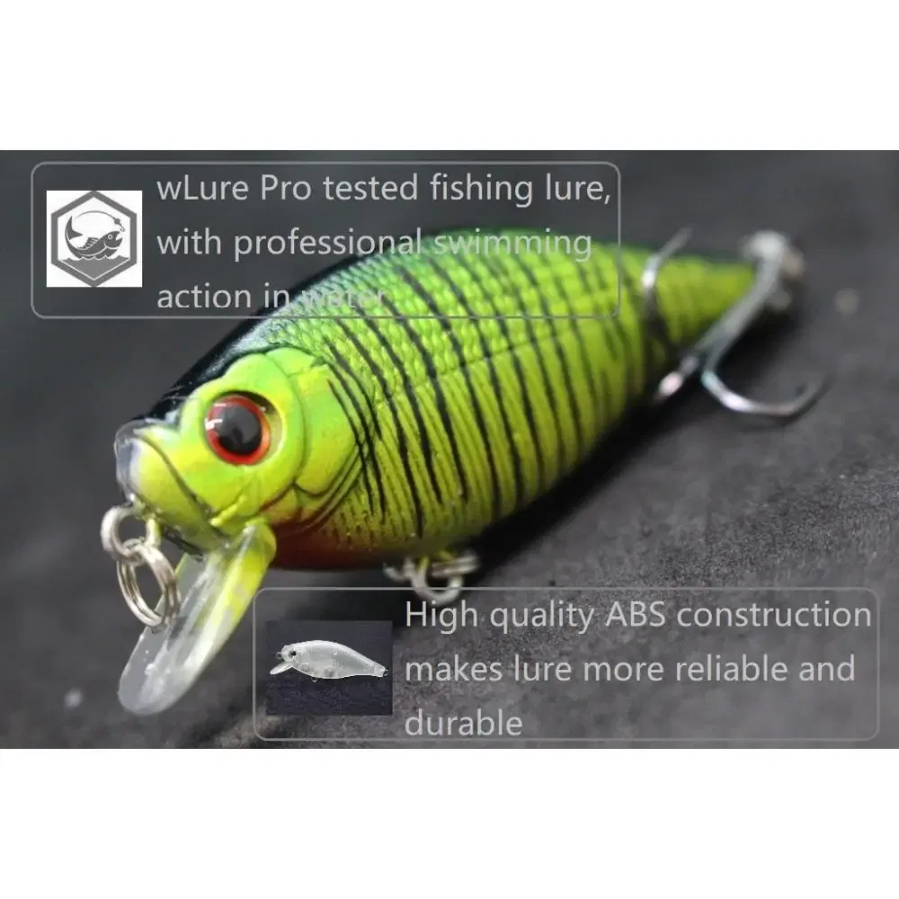 Color: light yellow - wLure Crankbait Fishing Lure 6.5cm 7.4g Flat Body Wide Wobbler Musky Bait Floating Tank Tested Hard Bait Variant Colors C547
