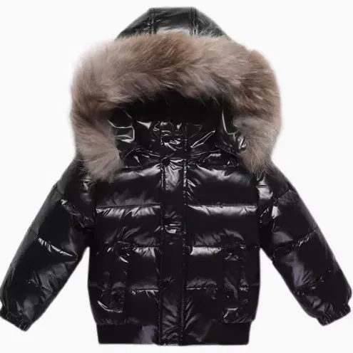 Color: black, Kid Size: 4T - UNITIM 1-6 Years New Winter Toddler Boys Snowsuit Hooded Warm Collar Boys Winter Thicken Coat Outerwear Kids Boys 90% Duck Down