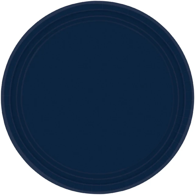 Paper Plates 17cm Round 20ct Navy (Pack Of 20)