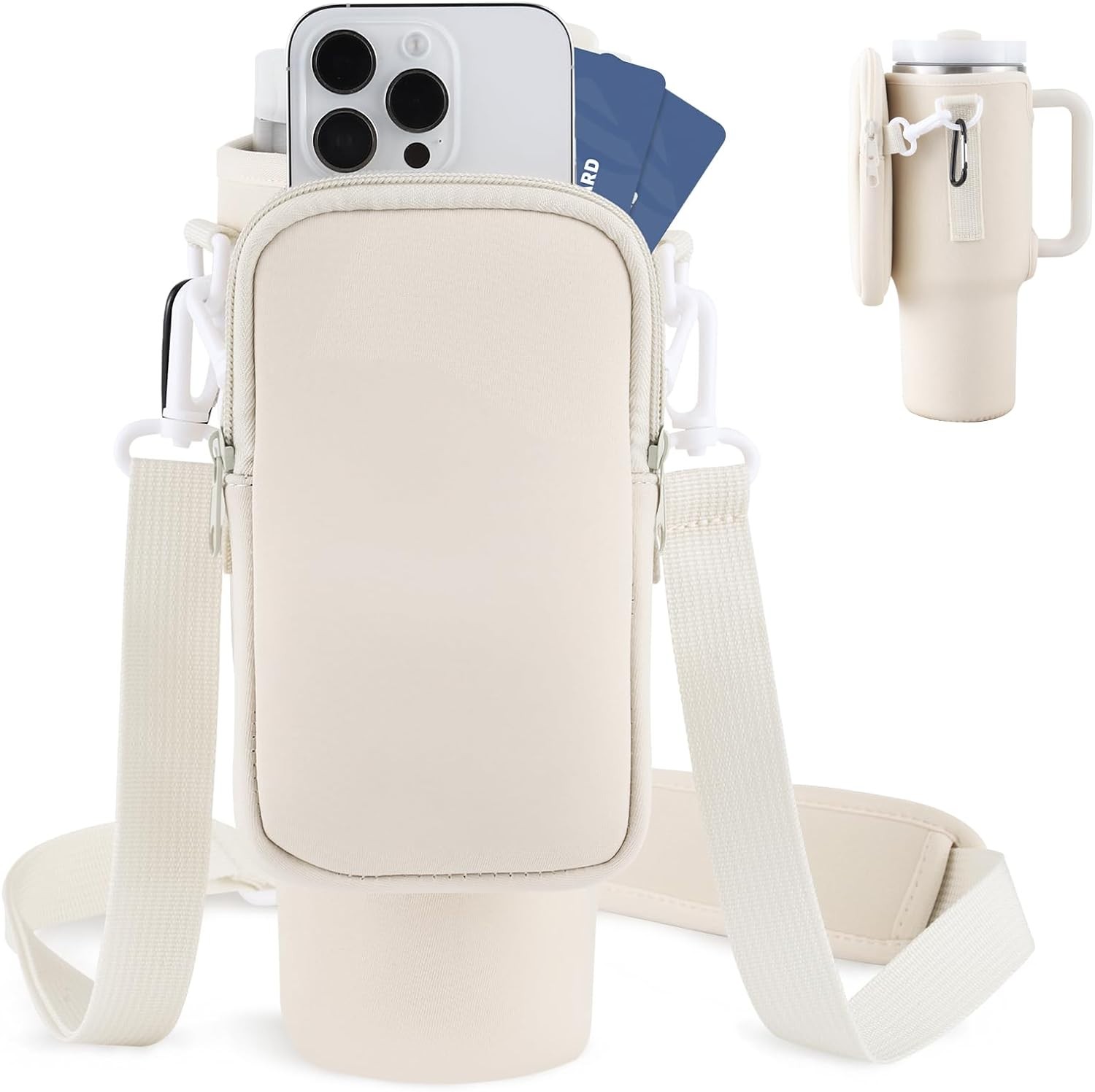 Water Bottle Carrier Bag With Simple Adjustable Strap For Outdoor Walking