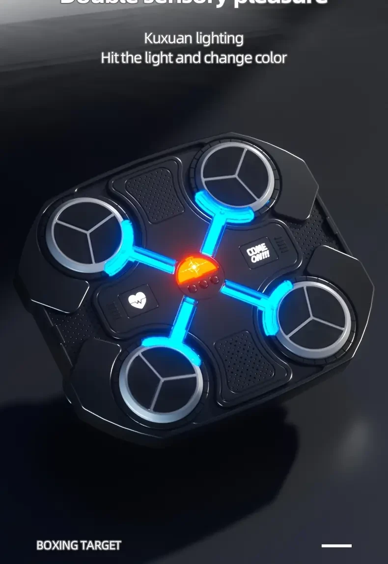 Interactive Boxing Reflex Training Target with Dynamic LED Lights, Wireless Music & Durable Plastic Material - Kids Punching Game for Ages 3-8, Enhances Coordination & Rhythm, Fun Exercise Equipment