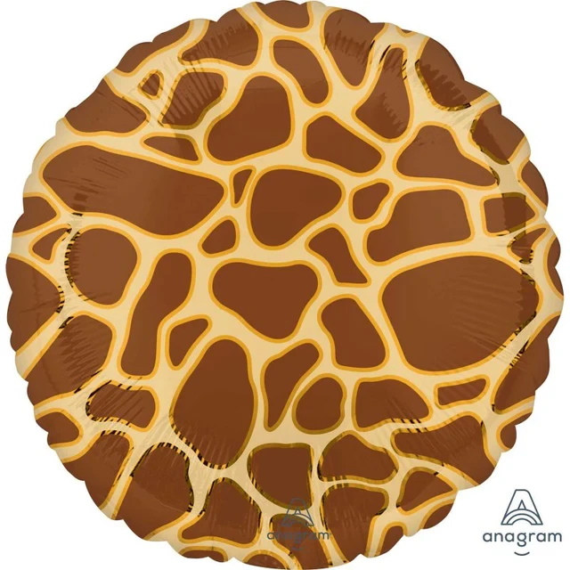 Foil Balloon - Std Hx Giraffe Print Animalz (45cm)