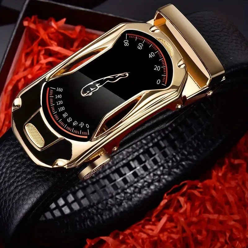 Fashion Luxury Men's Automatic Buckle Business Casual Leather Belt