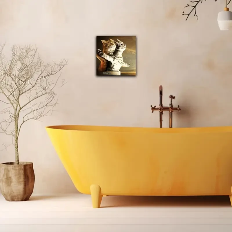 Whimsical Cat Canvas Art Print 30.48x30.48 cm