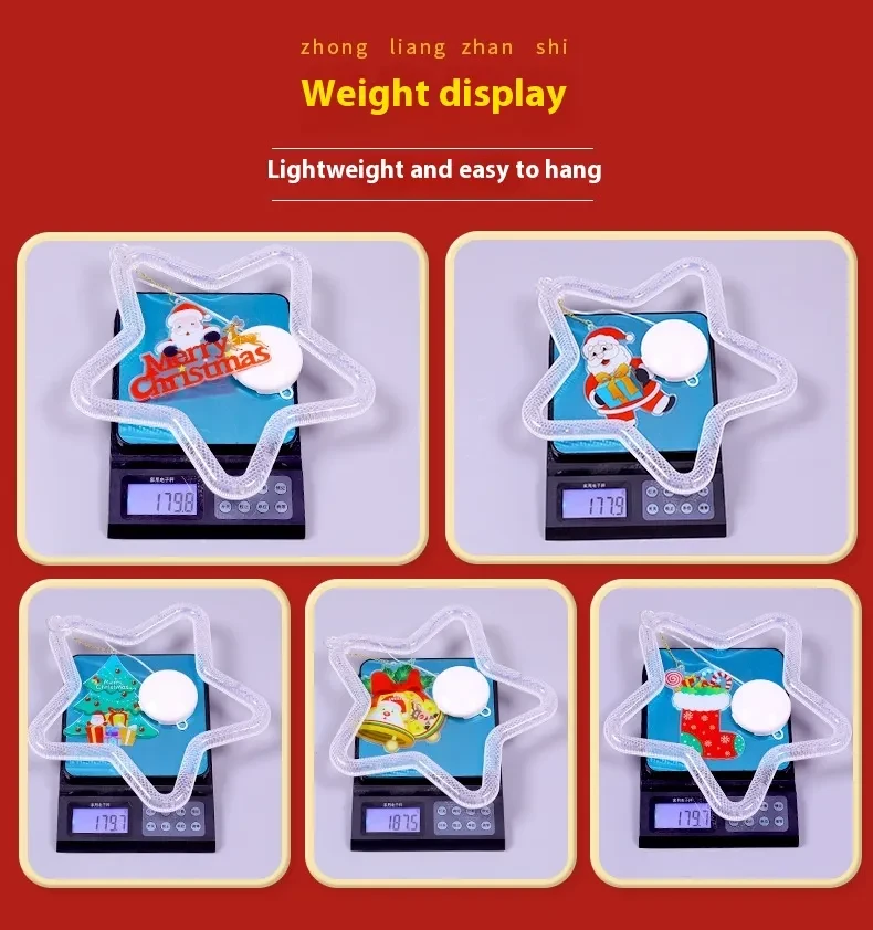 Christmas Pendant Decoration Christmas Atmosphere Led Lights Led Christmas Star Light Decoration For Window Door For Holiday