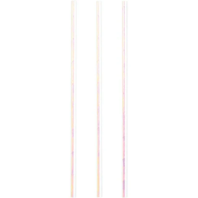 Iridescent Foil Paper Straws  (Pack of 24)