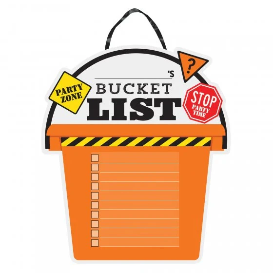 Over The Hill Construction Bucket List Standing Sign