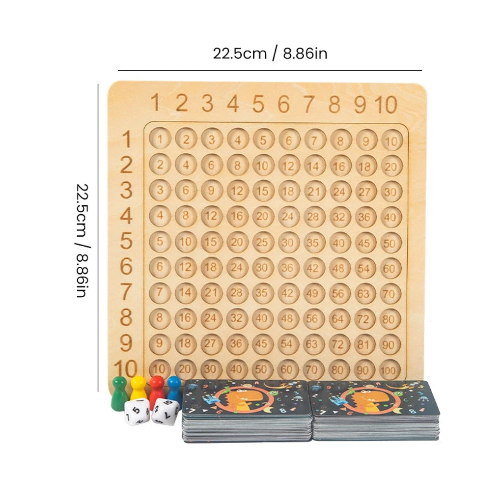 Multiplication Wooden Board Game Kids Learning Educational Toy