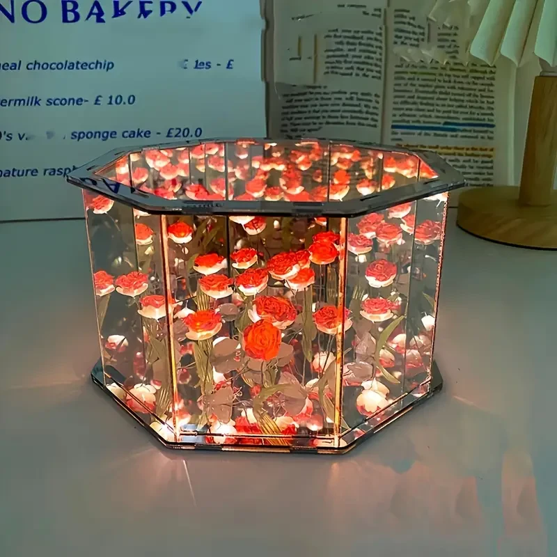 21pcs Flowers DIY Desktop Ornaments Night Light Set