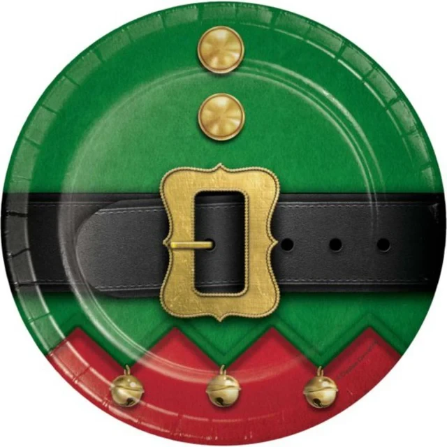 Santa's Suit Lunch Plates Paper 18cm - Pack of 8