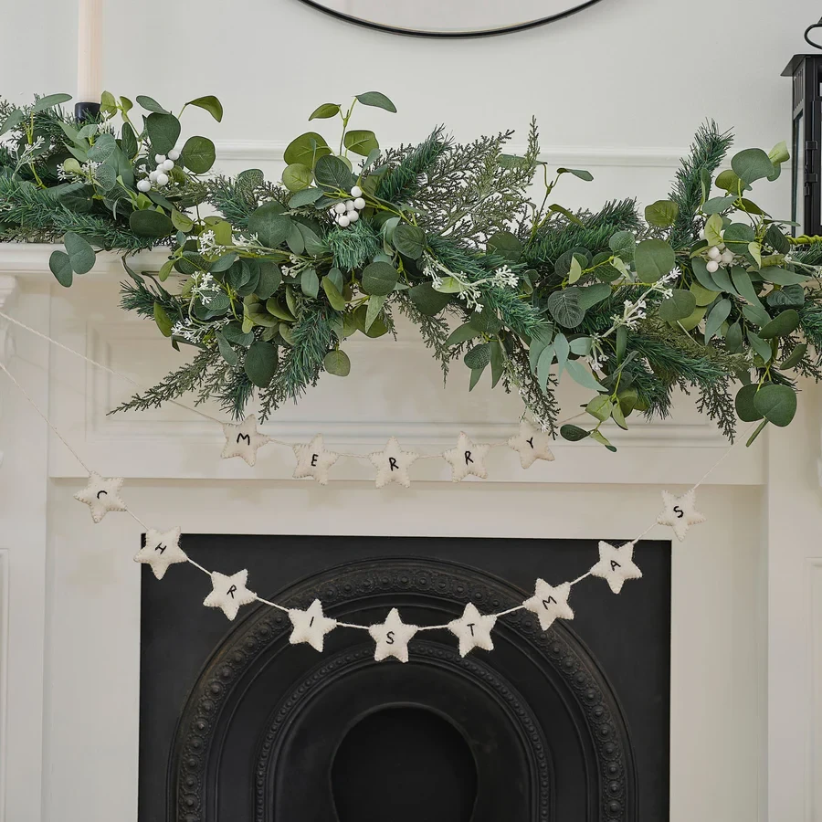 Christmas Bunting - White Christmas Felt White Star