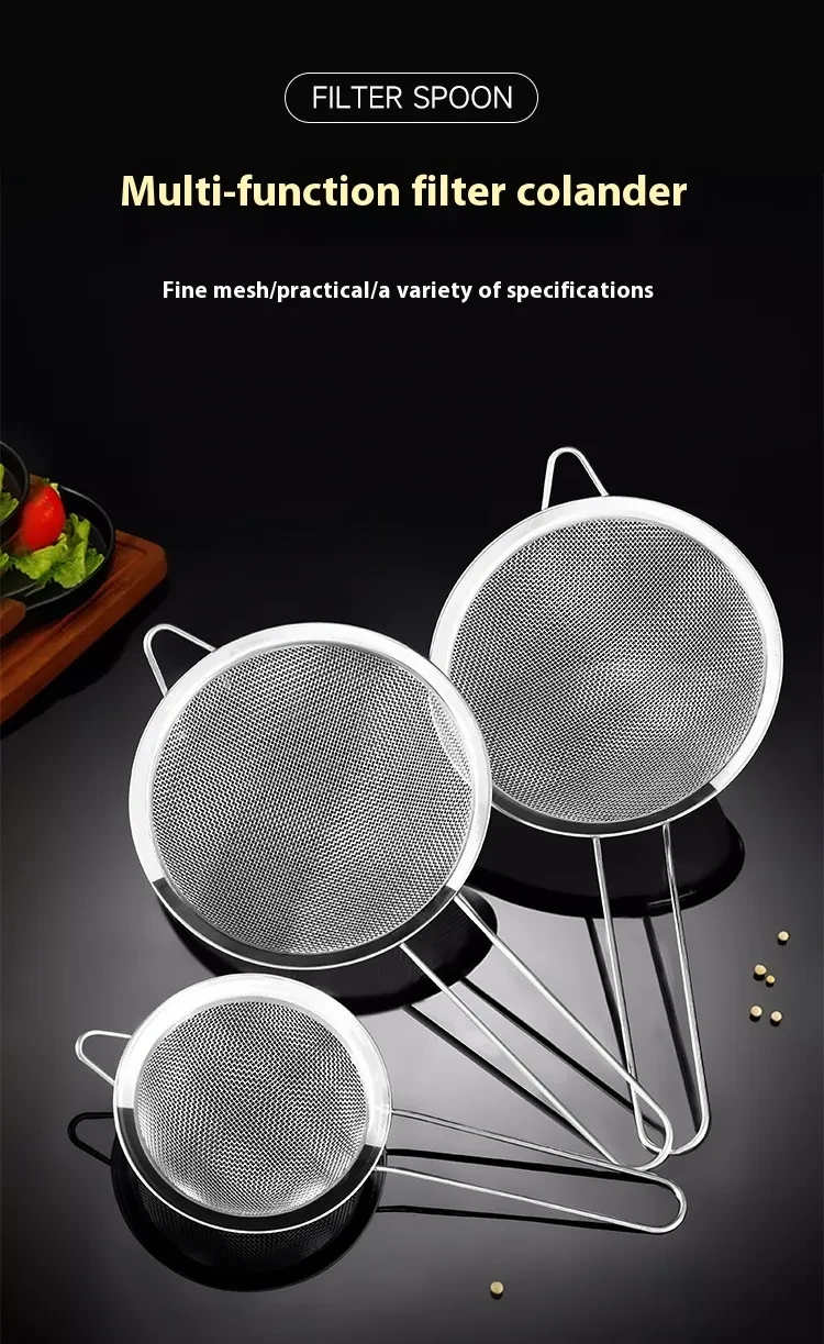 Stainless Steel Grease Trap Filter Colander Kitchen Strainer Spoon