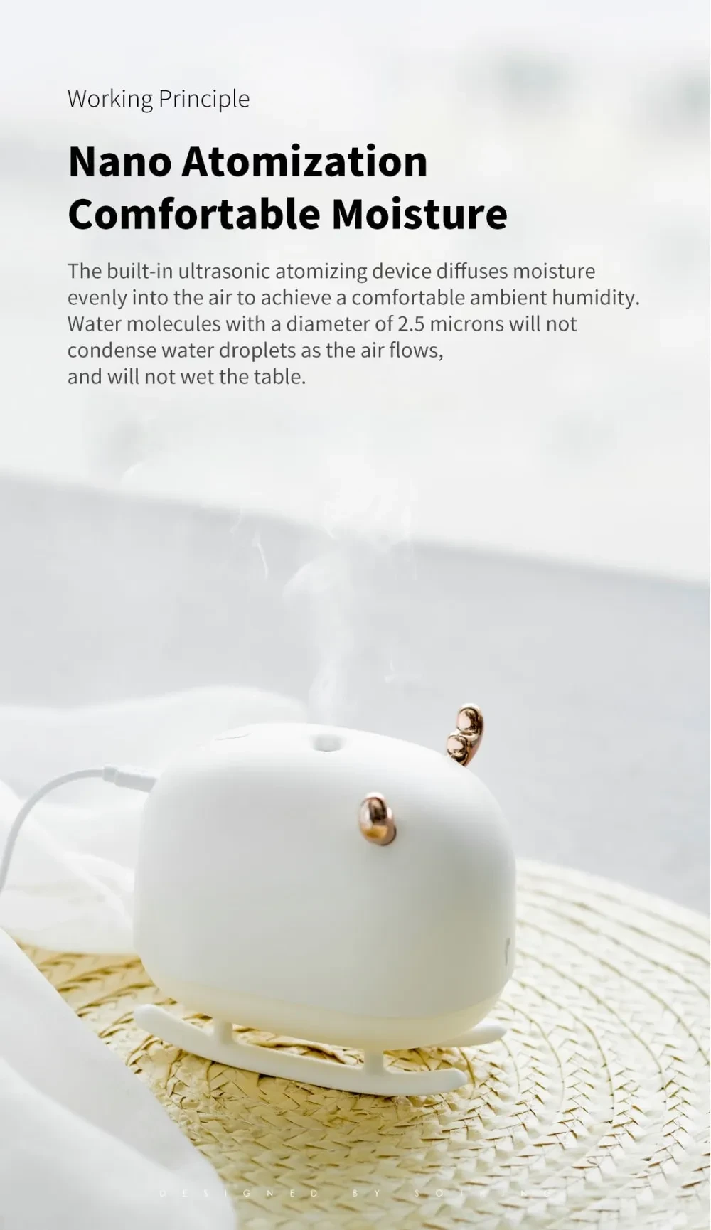 Sled deer small portable usb aromatherapy humidifier