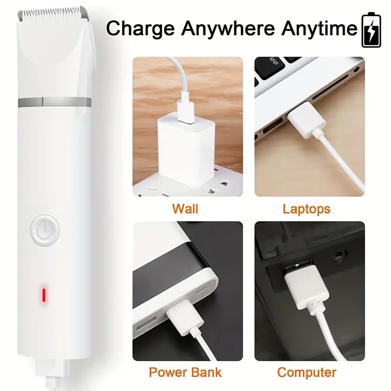 1pc Silent Pet Grooming Kit - Rechargeable