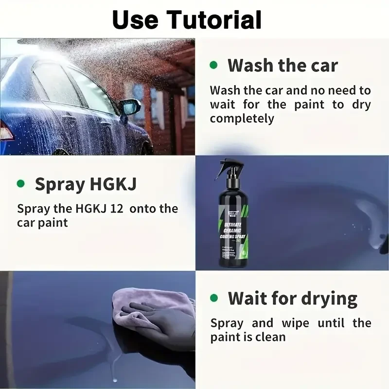 Nanocrystalline Wax Glass Car Paint Sealing Glaze Coating Spray - Bug, Sap & Tar Removers for Car Paint Maintenance - Advanced Crystal Wax Formula for Long-Lasting Protection and Easy Cleaning