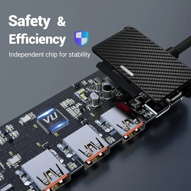 OBERSTER 5-in-1 USB C Hub with 4K HDMI, 3 USB 3.2 Ports (10Gbps), and 100W PD