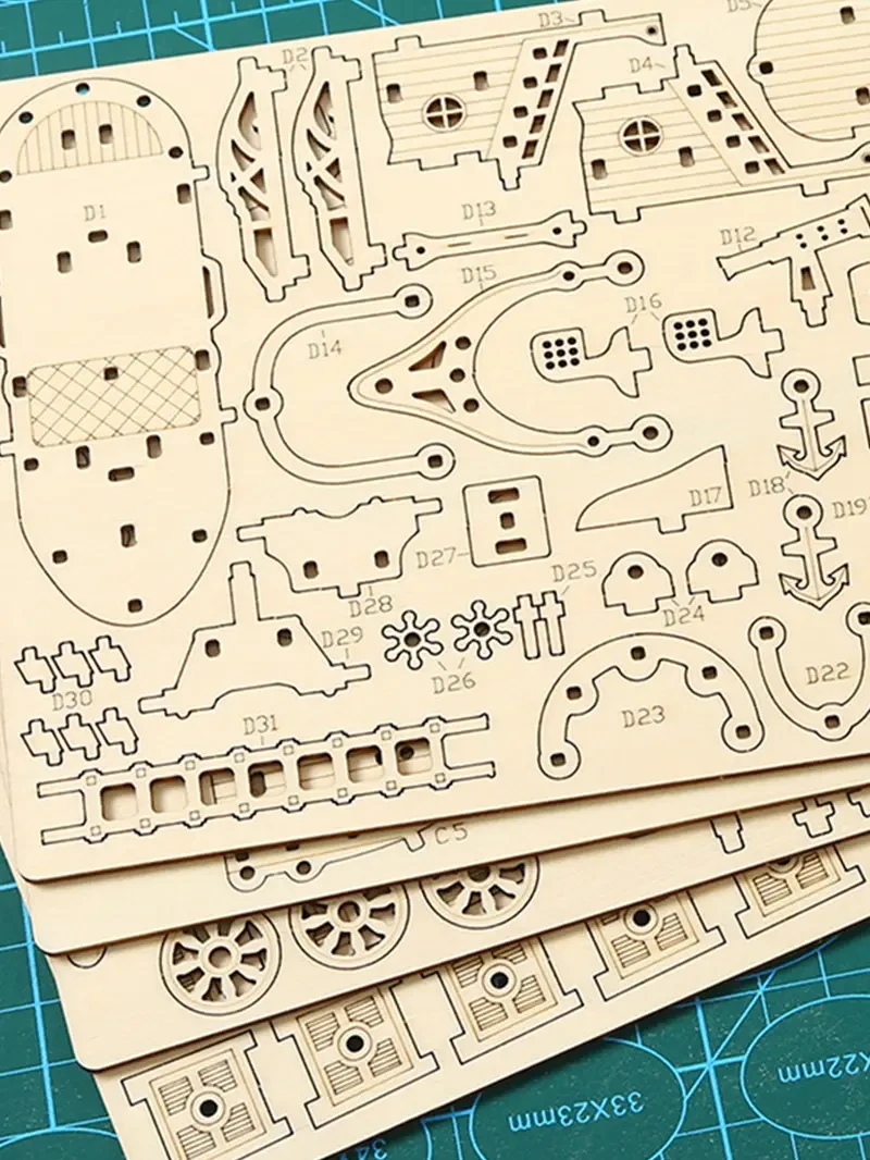 3D Wooden Airship Puzzle Model Kit