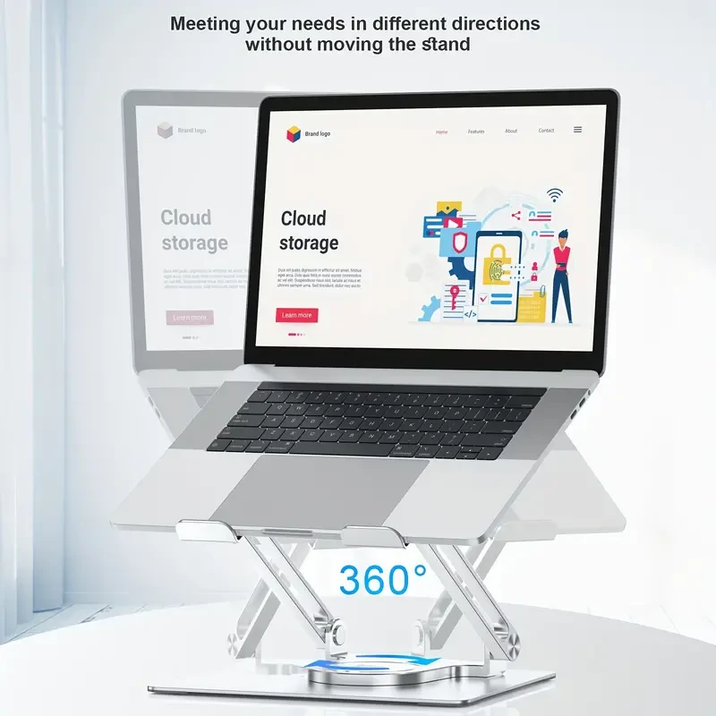 Adjustable Laptop Stand for Desk with 360 Rotating Base