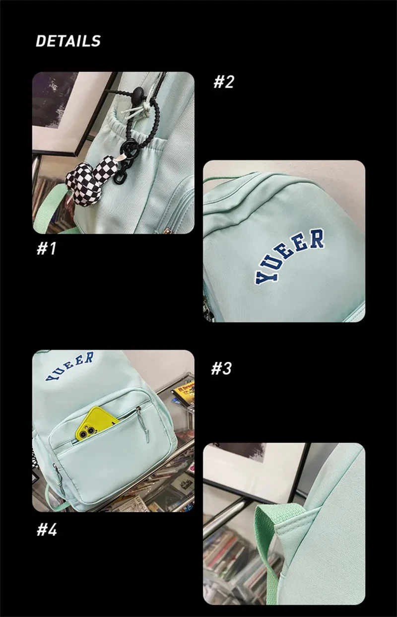 Simple Backpacks School Bags Student Girls Nylon Bag Women