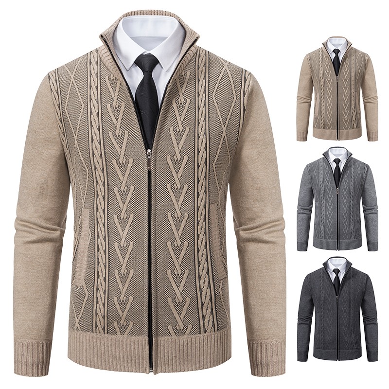 Mens Cashmere Padded Knitted Sweater Coat Mens Cashmere Padded Knitted Sweater Coat