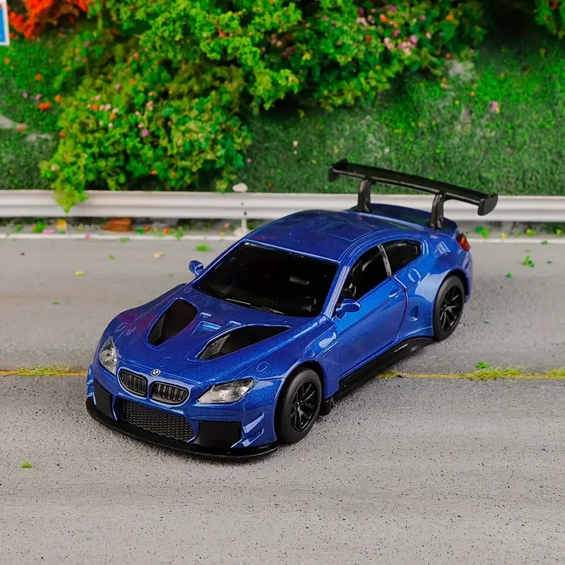 1:44 Scale BMW M6 GT3 Alloy Model Car, Blue, Collectible Toy Vehicle, Openable Doors, Kids Birthday Gift, Xbox One Interactive Game Figurine
