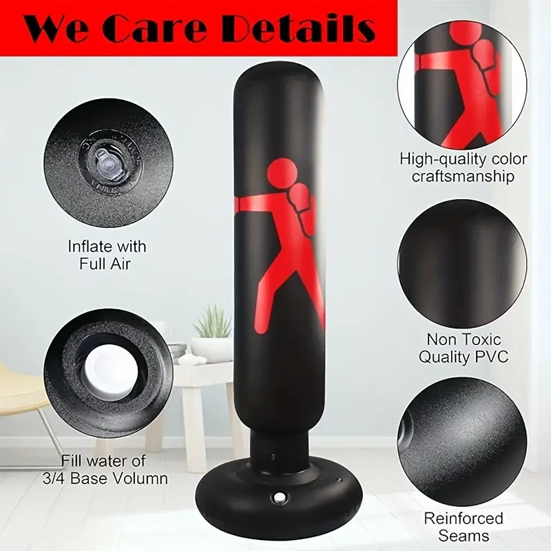 Punching Bag, Boxing Equipment With Stand For Instant Bounce, 160.02 cm Inflatable Punching Bag For Practice Daily Boxing Activities Halloween, Thanksgiving And Christmas Gift